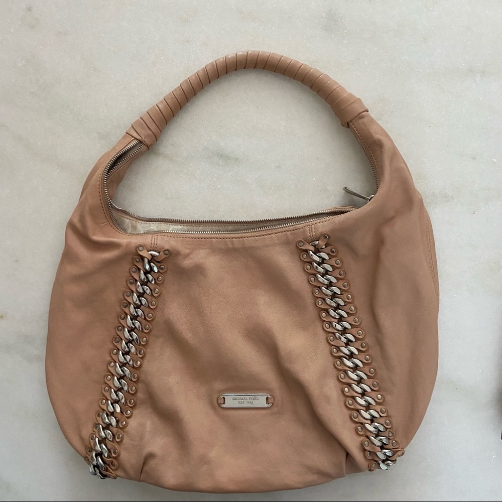 Blush pink lamb skin Michael Kors bag